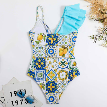 Summer Outfits | Leopard Print Ruffle Swimwear Bikini Chiffon Skirt