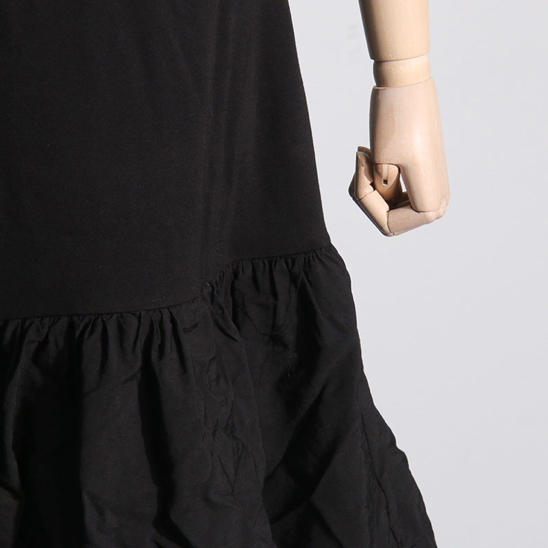 2024 Fashion Trends | Elegant Black 3D Ruffles Long Silhouette Maxi Dress