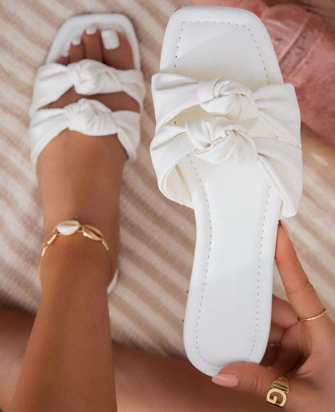 White flat summer discount shoes