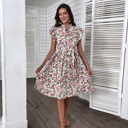Floral Dress | White and Pink Floral Print Sundress