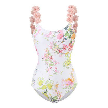 Summer Outfits 2023 | 3D Roses Conservative  SpringFloral One-Piece Swimsuit