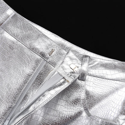 Silver Pants 2023 Trends | Metallic Silver Chrome Pants