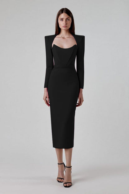 2023 Fashion Trends | Padded Shoulder Elegant Dress