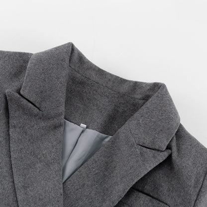 Fall Outfits | One Button Gray Aesthetic Wool Overcoat