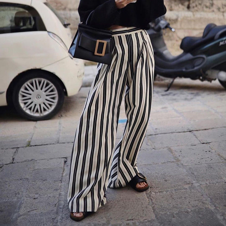 Fall Outfits | Vertical Striped Wide Leg Pants