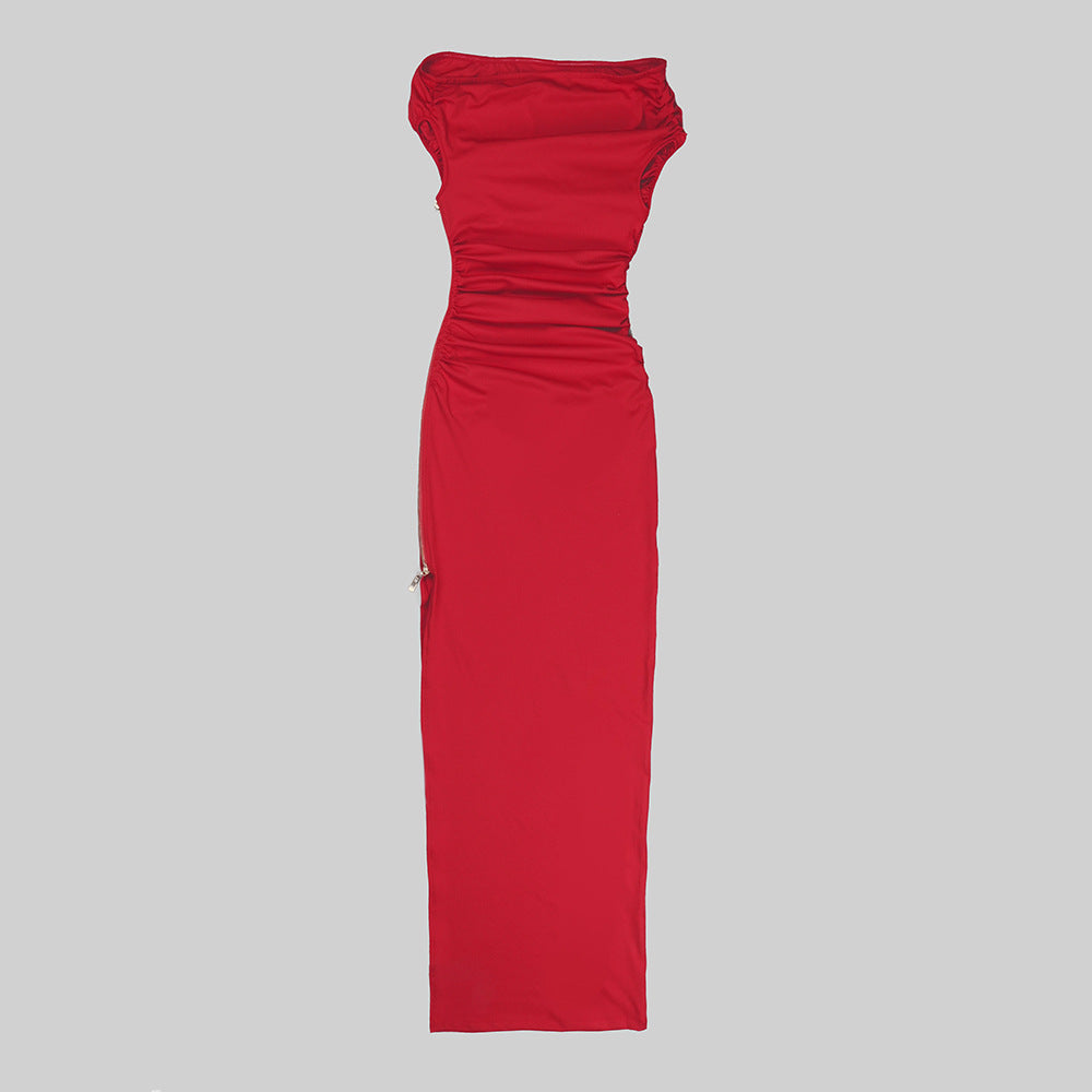 Elegant Dresses 2023 | Off Shoulder Pleated Cotton Dress