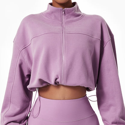 2023 Women's Activewear Fashion Trends |  Zipper Cotton Sweatshirt