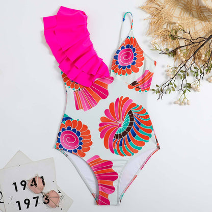 Summer Outfits | Leopard Print Ruffle Swimwear Bikini Chiffon Skirt