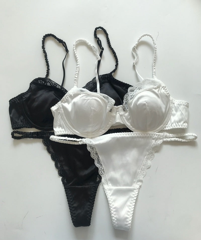 Sexy Satin Silk Bra Panty Set