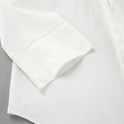 Capsule Wardrobe | White Cotton Shirt Wide Leg Pants Outfit 2-piece Set