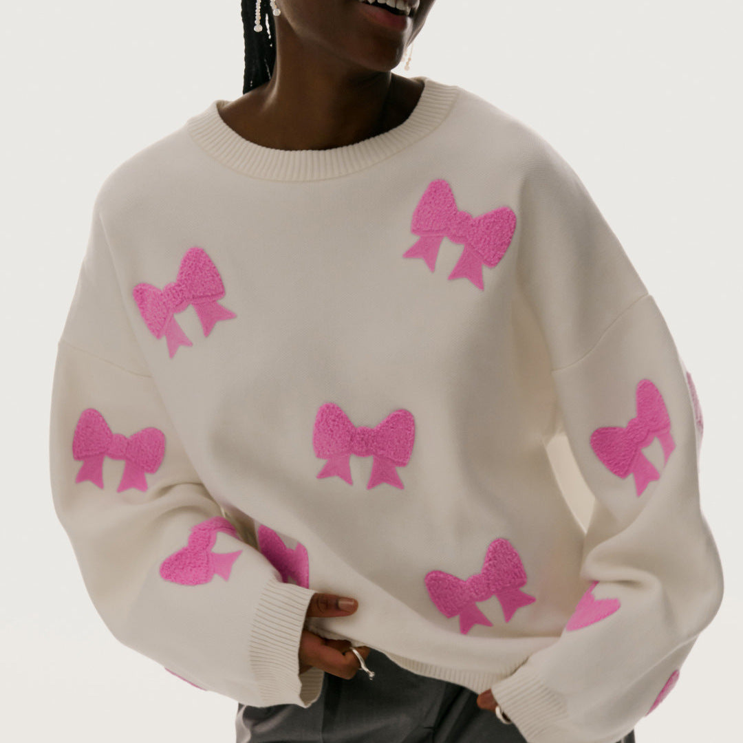 Fresita Winter Outfits | Pink Hearts Jersey Sweater