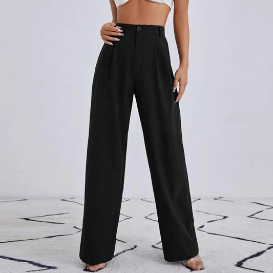 Fall Outfits | Black Aesthetic High Waist Straight Wide Leg Pants