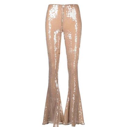 Euphoria Outfits | Luxury Elegant Mermaid Glitter Sequined Flared Trouser