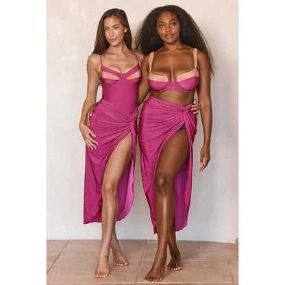 Summer Outfits | Pink Push Up Bikini Cover Up Outfit