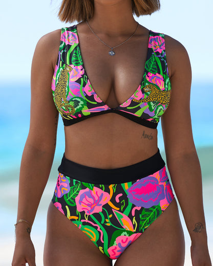 Summer Outfits | Neon Aesthetic High Waist Bikini