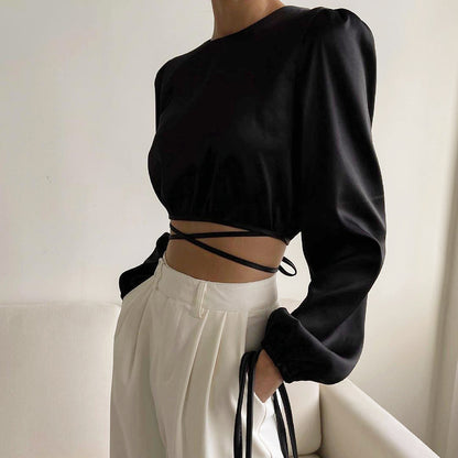 A Silk Laced Cropped Top