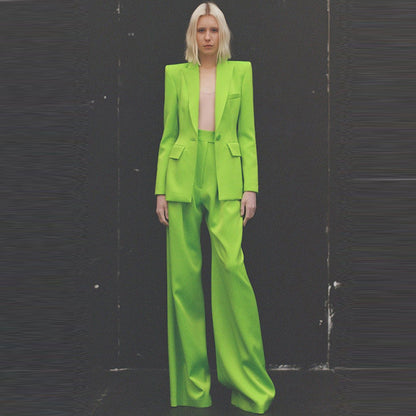 Green Chic Outfits | Green Blazer Outfit 2-piece Set