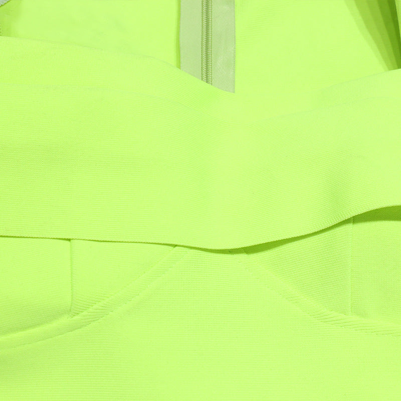 Neon Green Aesthetic | Elegant Neon Green Chic Dress