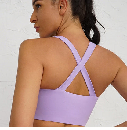 Fashion Trends 2023 | Lilac Sports Bra Top High Waist Leggins Gym Outfit  2-piece Set