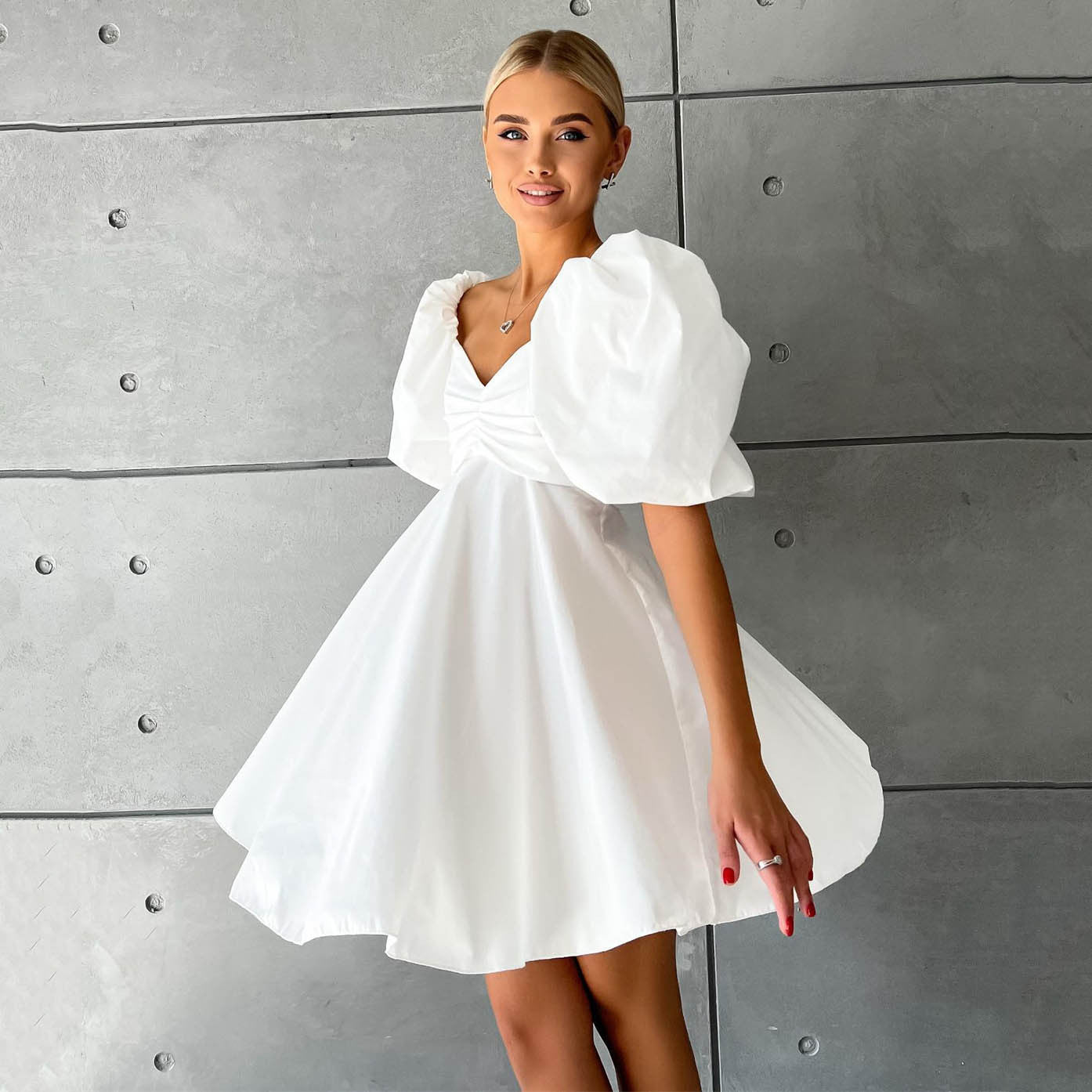 Summer Dresses | Cotton Off Shoulder Puff Sleeve Bubble Princess