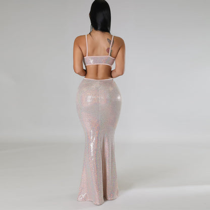 Mermaidcore Dresses | Holographic Sequined Cut Out Mermaid Dress