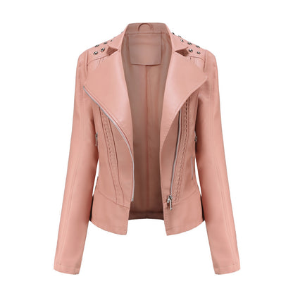 Pink Motorcycle Leather Jacket