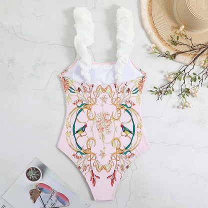 Summer Outfits | Pink Spring Outfit One Piece Swimsuit Chiffon Beach Dress