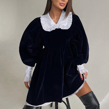 Wednesday Outfits | Conservative French Doll Velvet Black Dress