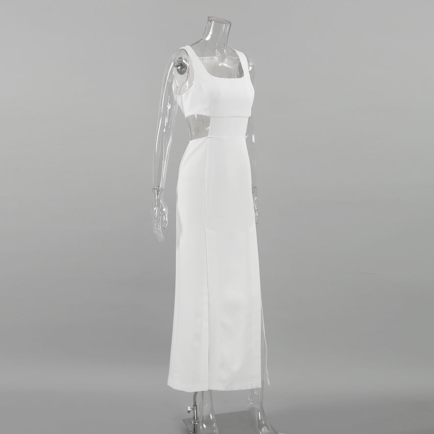 White Dress Aesthetic |  White Summer Cutout Dress
