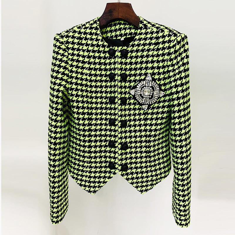 Yellow on sale houndstooth blazer