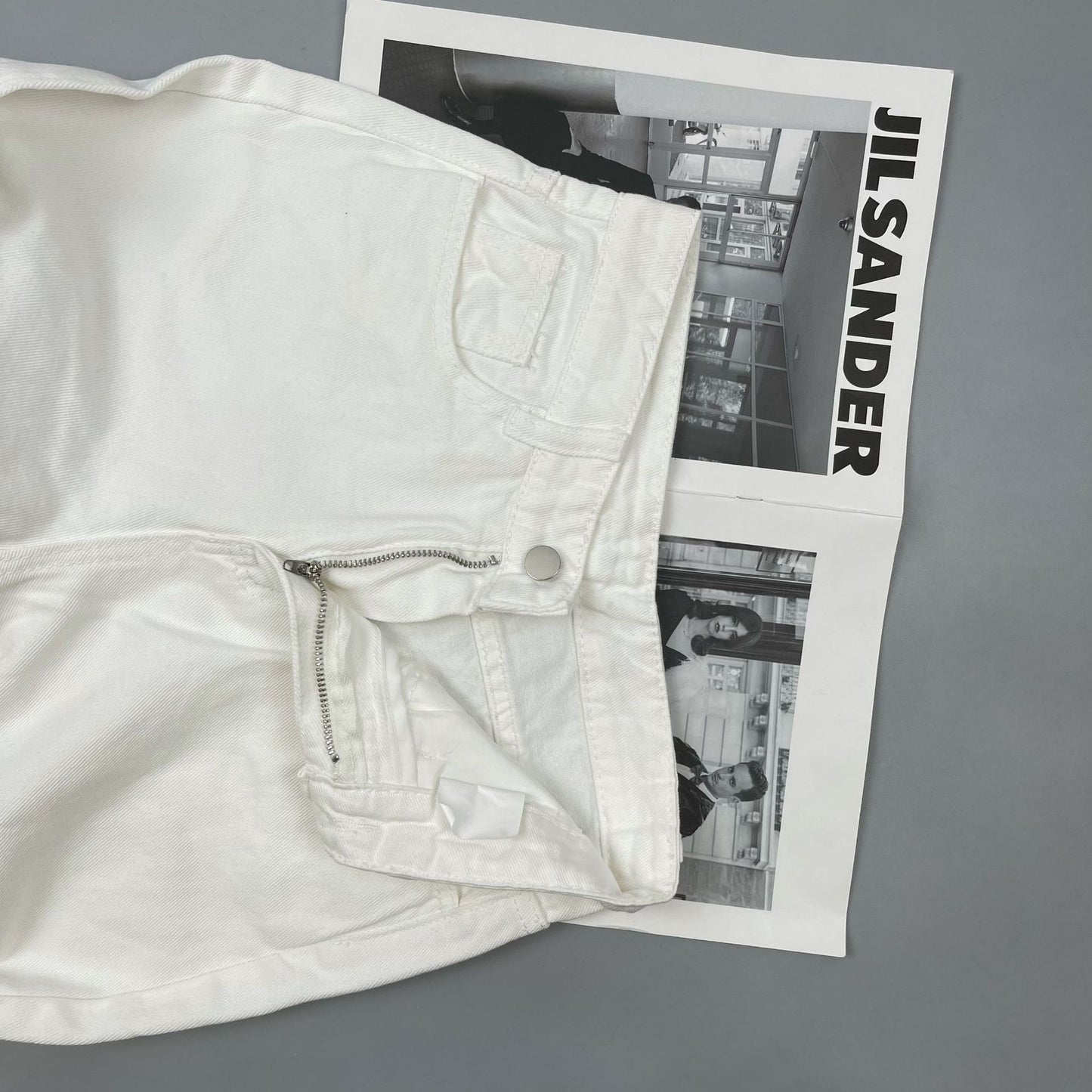 2023 Summer Outfits | Cotton Denim White Wide Leg Pants