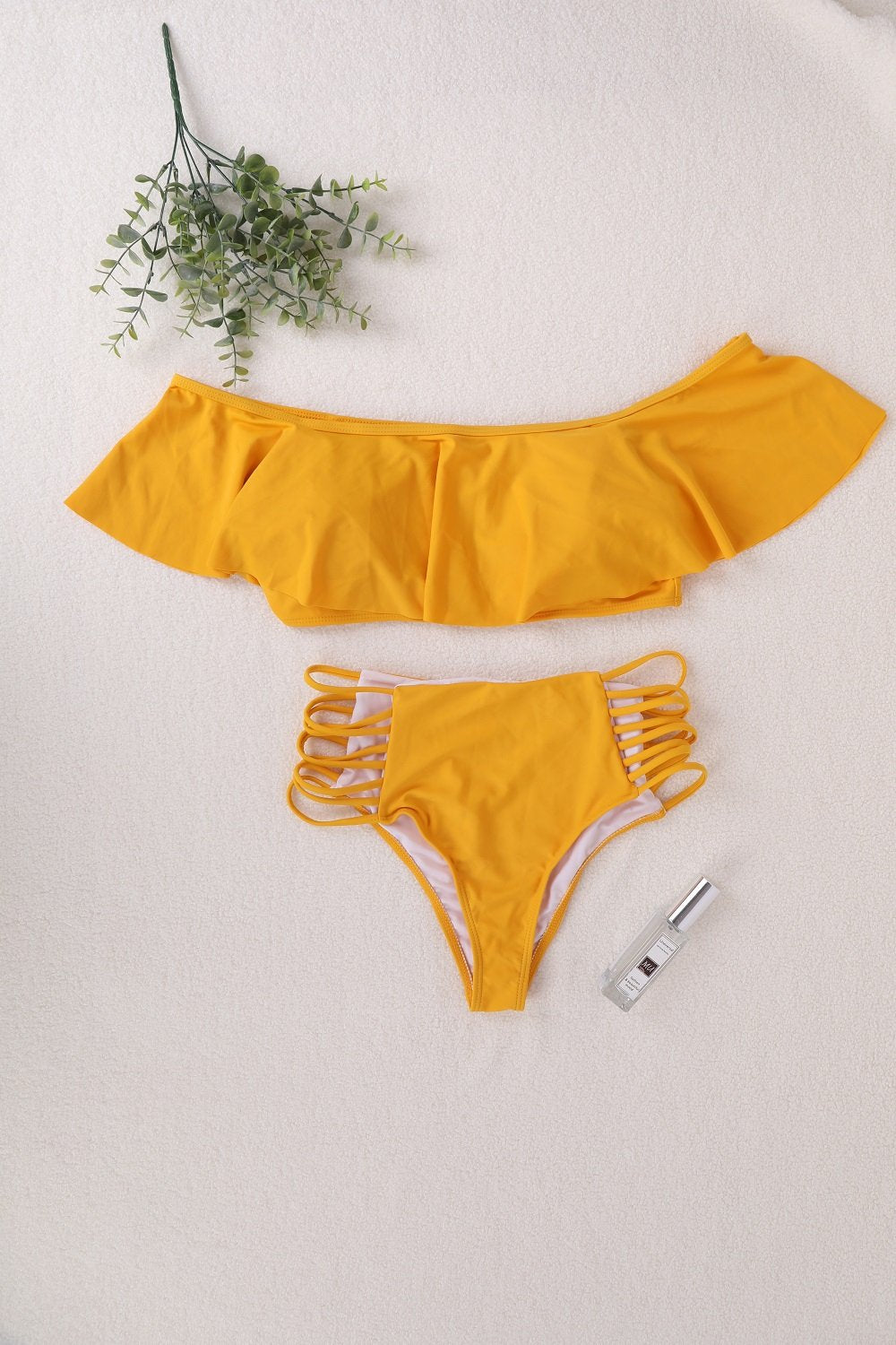 2023 Curvy Swimsuits | Ruffled off-Shoulder Bikini 2-piece Set