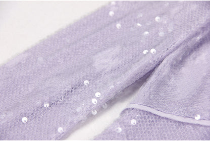 Winter Formal Dresses | Lavender Lilac Sequined Mini Dress