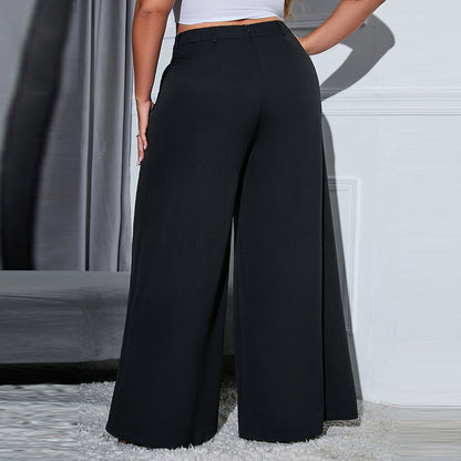 Curvy Women Fashion | Black Chic Wide Leg Pants