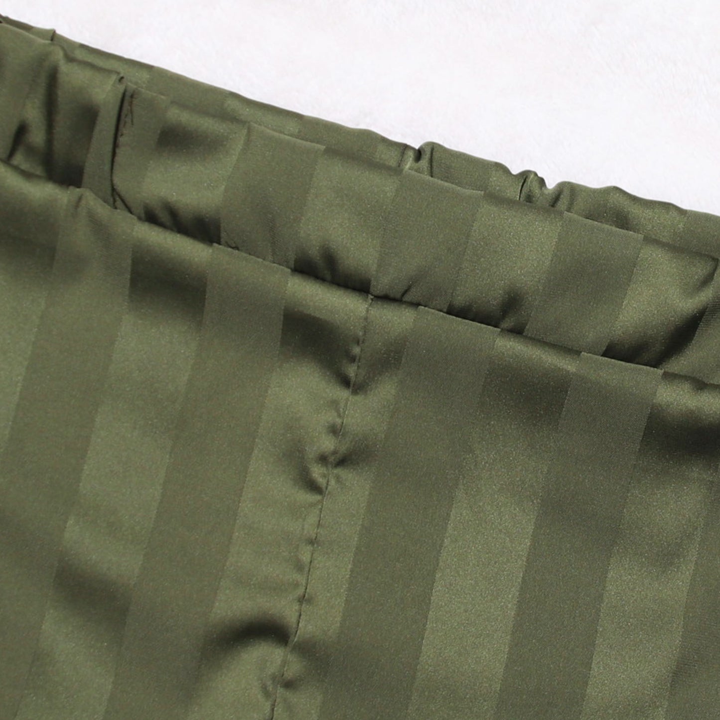 Cargo Pants | Green Satin Wide Leg Trousers