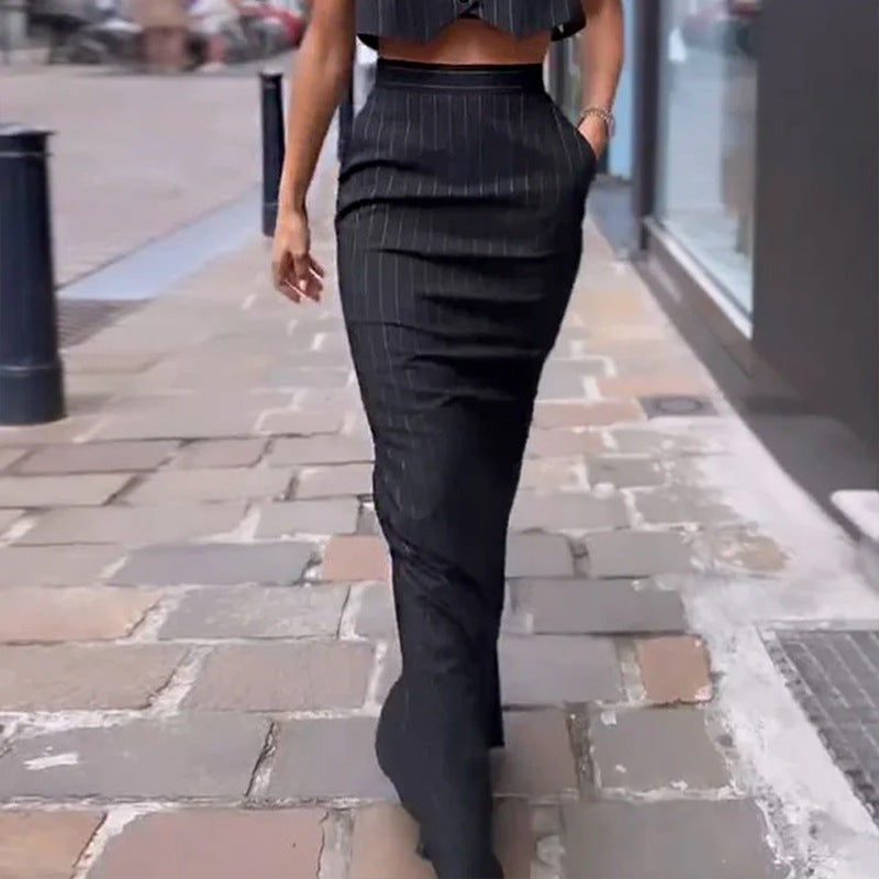 Fall Outfits 2023 | Long Skirt Outfits For Fall Crop Top Skirt Outfit 2-piece Set