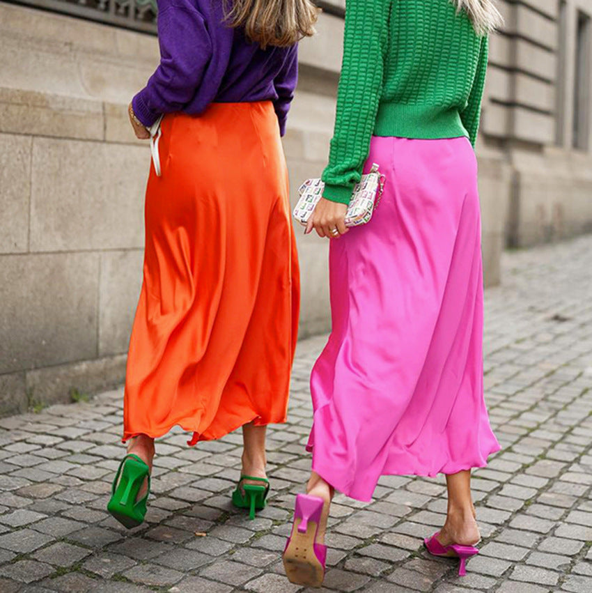 Fashion Inspo Fall 2023 Fashion Trends| Silk Skirt