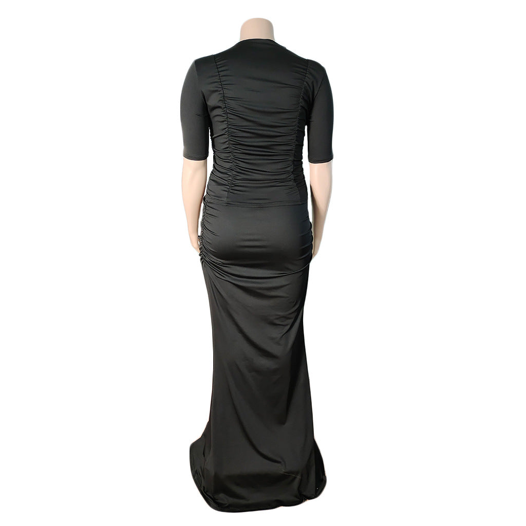 2023 Curvy Fashion | Elegant Pleated Skirt Outfit 2-Piece Set