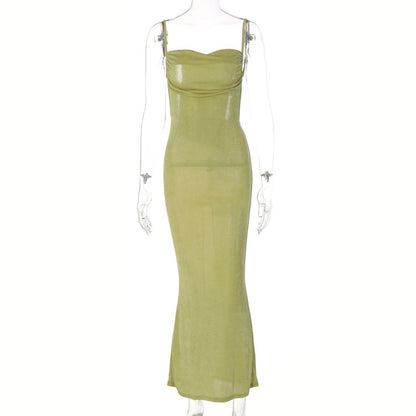 Summer Outfits 2022 | Vintage Green Aesthetic Backless Dress