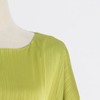 Neon Yellow Aesthetic | Neon Yellow Pleated Maxi Dress