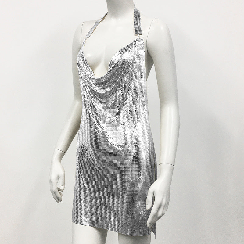 2023 Fashion Trends | Silver Metallic Sequin Dress
