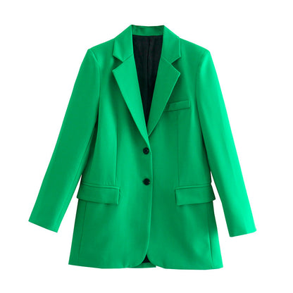 Vibrant Outfits - Emerald Green Blazer