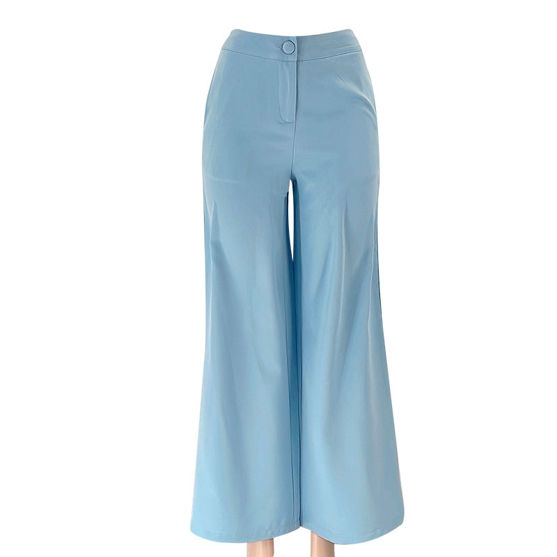 2023 Fashion Trends | Lilac Lavender Cropped Blazer Wide Leg Pants Outfit