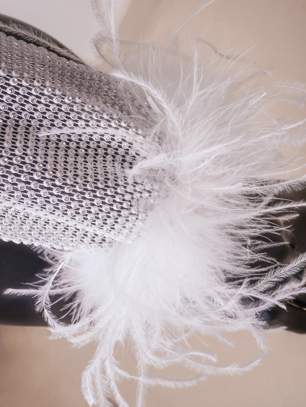 Rhinestone Dresses | Glitter Feathers Rhinestones See Through Mini Dress