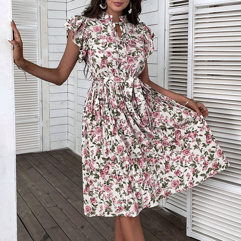 Floral Dress | White and Pink Floral Print Sundress