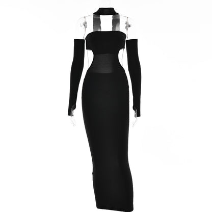 Elegant Dresses | Black Chic Opera Gloves Dress
