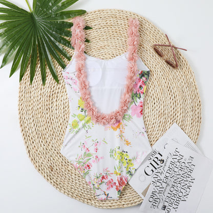 Summer Outfits 2023 | 3D Roses Conservative  SpringFloral One-Piece Swimsuit