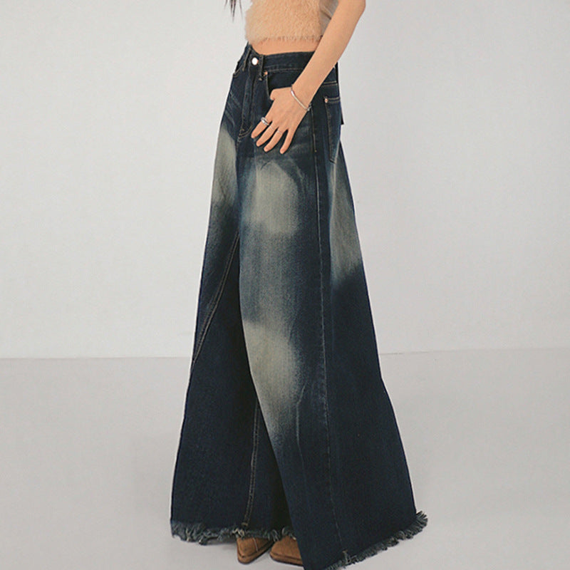 Summer Outfits | High Waist Fishtail Maxi Denim Skirt