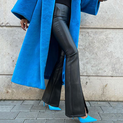 2024 Fashion Trends | Winter Faux Leather Flared Pants