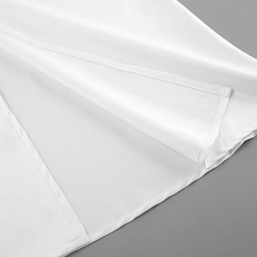 Minimalist Outfits | White Silk Maxi Skirt